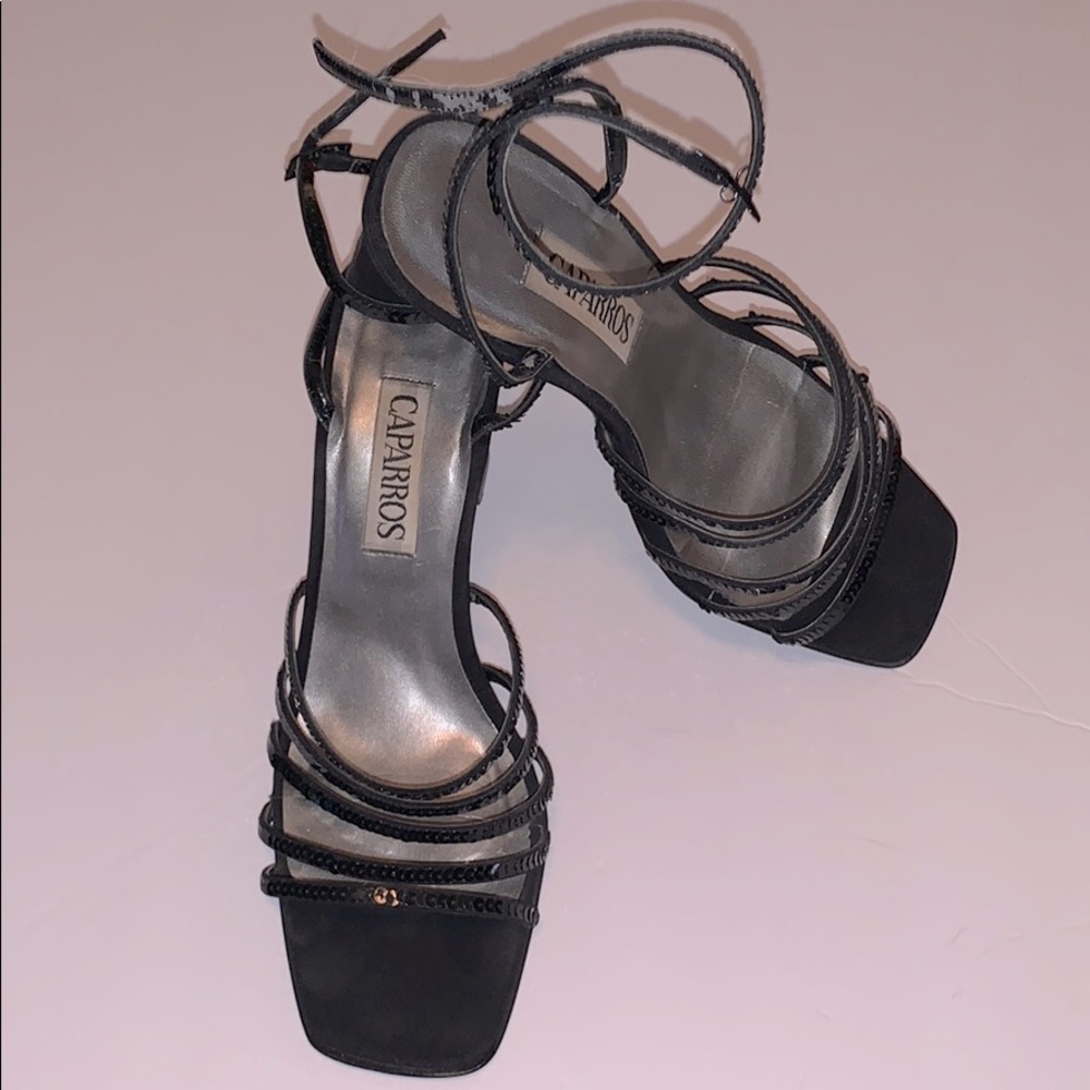 Black Strappy Sandal Heels